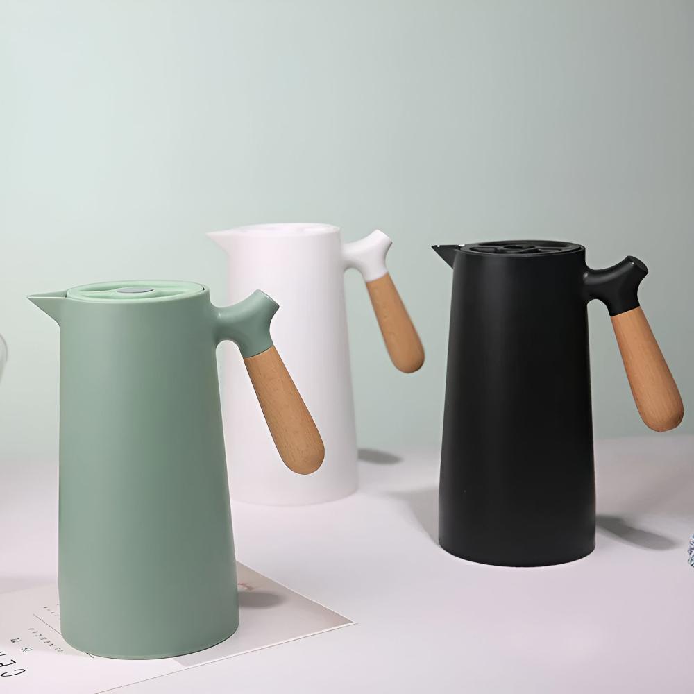 Caraffa Termica Isolata con Manico in Legno