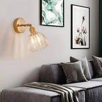 Applique da Parete in Vetro a Tulipano in Ottone Vintage 1 Luce