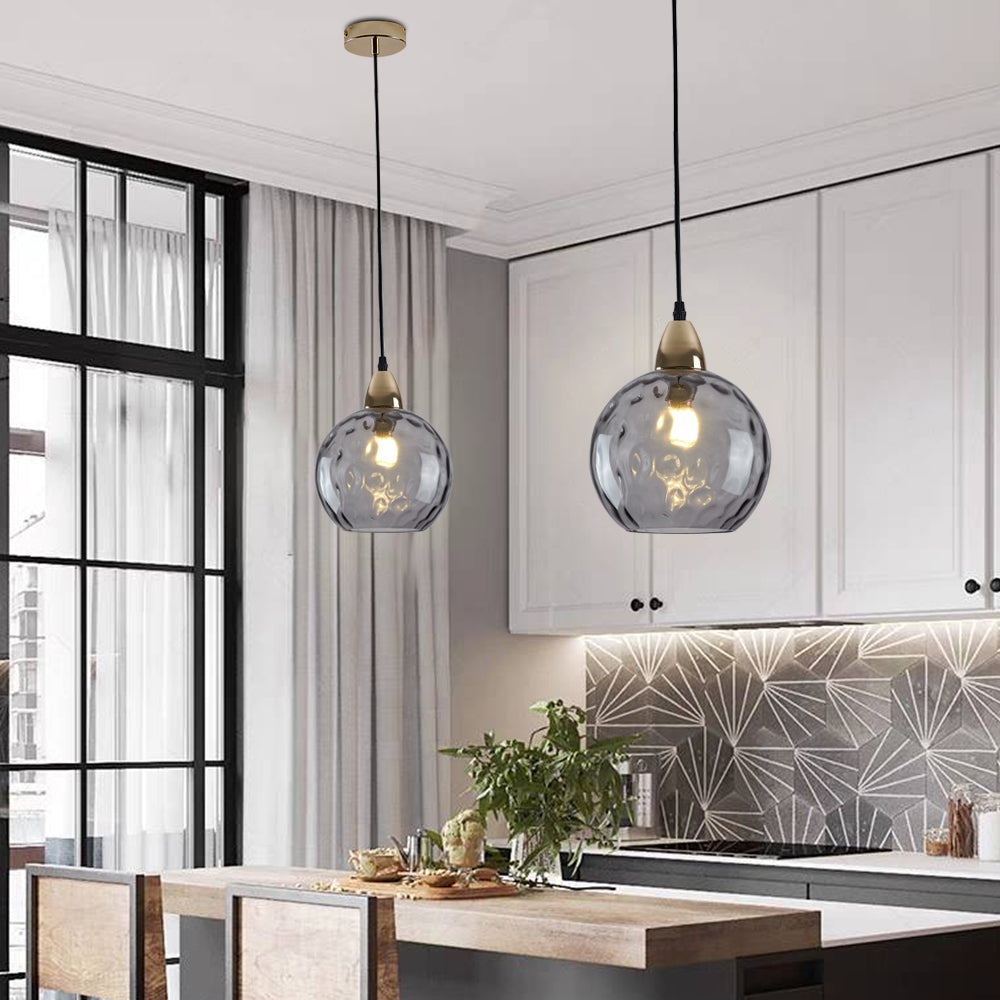 Lampade a sospensione in vetro effetto onda d'acqua