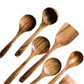 Set di utensili da cucina in legno – Set da 5 pezzi di spatole naturali per padelle antiaderenti