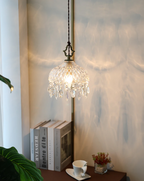 Lampada a sospensione in vetro retro francese
