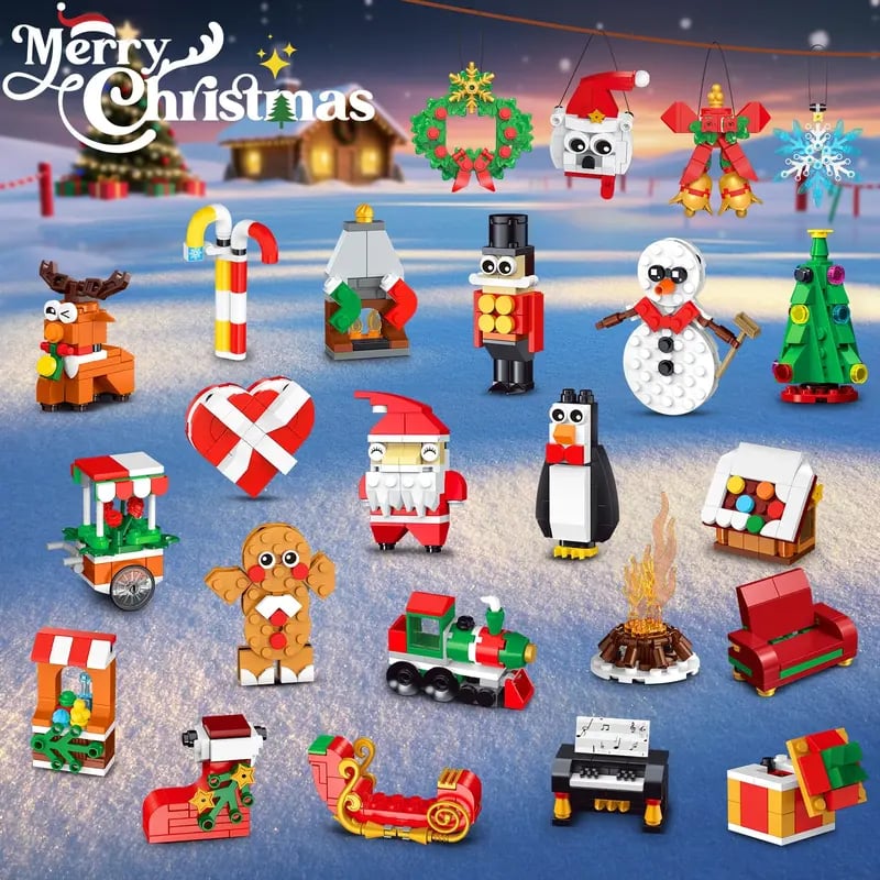 CraftVent | 24 Giorni di Natale Countdown Ornamenti Set da Costruzione Calendario dell'Avvento