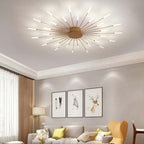 Wesley Flush-Mount Ceiling Light Fuochi d'Artificio, Nero/Oro