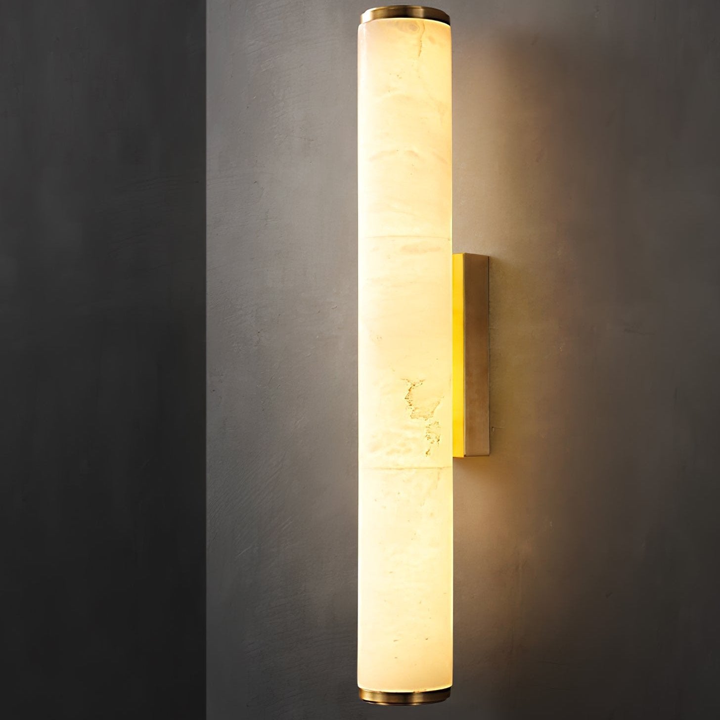 Applique da Parete LED 1 Luce in Marmo Spagnolo Minimalista Moderno con Rame