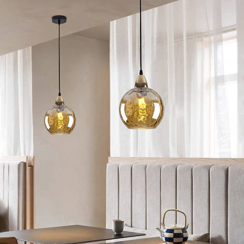 Lampade a sospensione in vetro effetto onda d'acqua