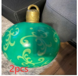 Palla di Natale Gonfiabile 60 cm – Decorazione Natalizia in PVC Resistente alle Intemperie per Esterni