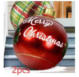 Palla di Natale Gonfiabile 60 cm – Decorazione Natalizia in PVC Resistente alle Intemperie per Esterni