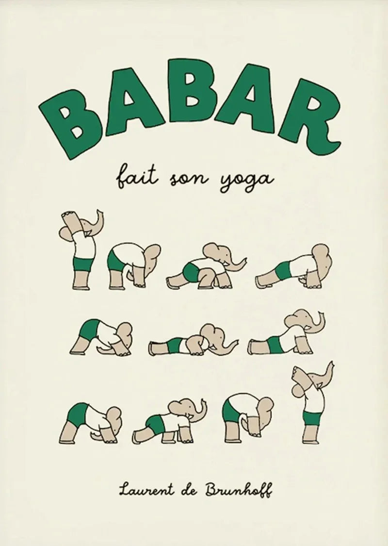 Babar Wall fa il suo yoga Wall Art di Jean de Brunhoff