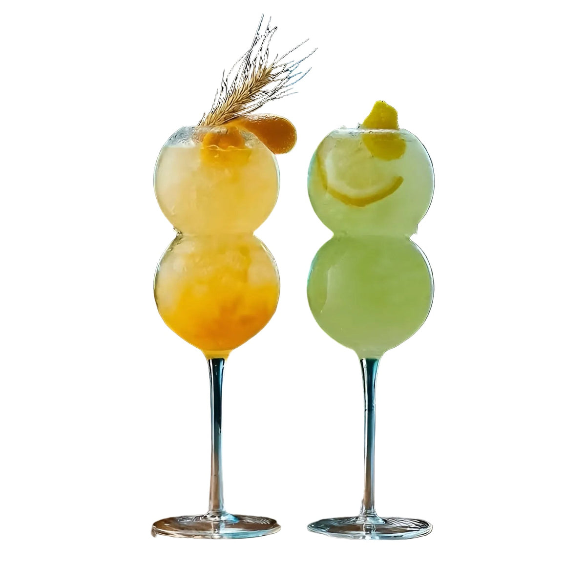 Set di 2 Bicchieri in Vetro a Forma di Sfera – Eleganti e Decorativi | Perfetti per la Casa e Occasioni Speciali