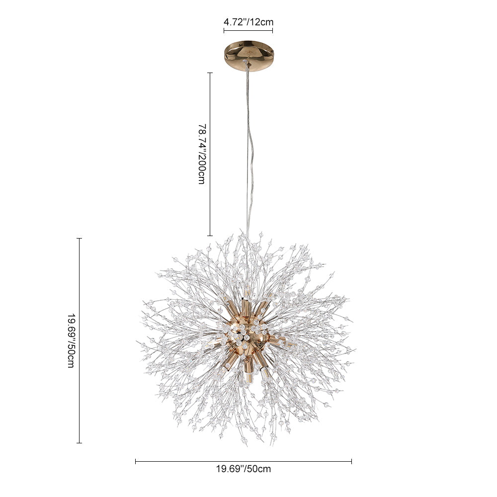 Lampada Sputnik Moderna Unica in Cristallo con 9 Luci