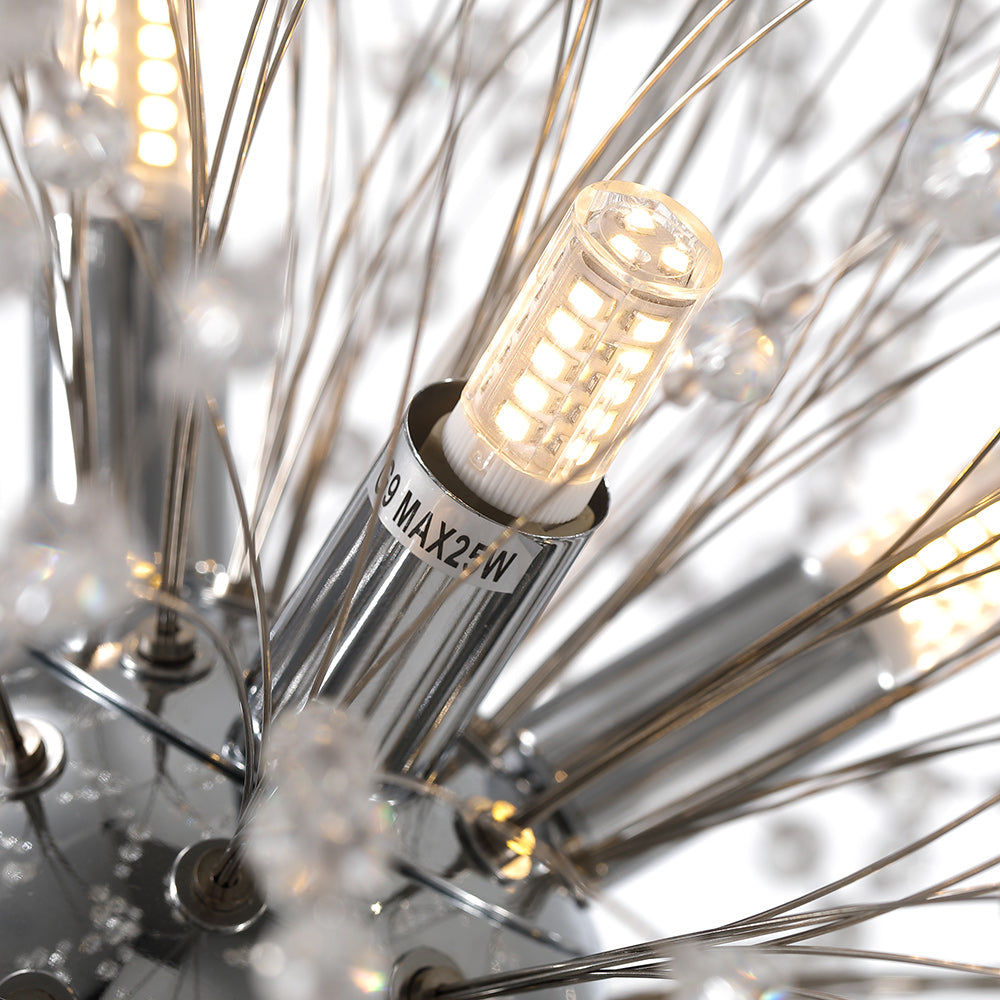 Lampada Sputnik Moderna Unica in Cristallo con 9 Luci