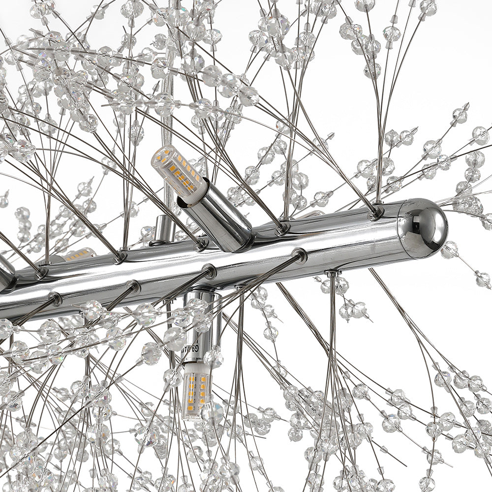 Lampadario Moderno Lineare in Cristallo a 9 Luci
