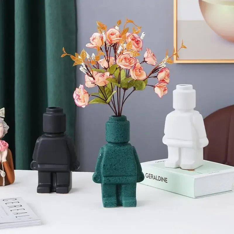 BloomMate - Vaso per il corpo in stile Lego per arredamento personale | 1+1 Gratis