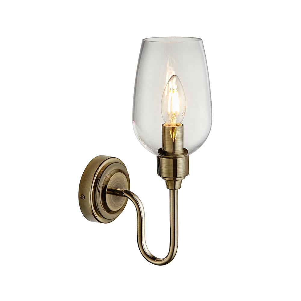 Applique da Parete Art Deco in Ottone e Vetro Island
