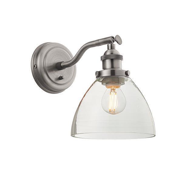 Lampada da Parete Hansen in Argento Spazzolato