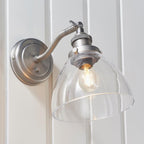 Lampada da Parete Hansen in Argento Spazzolato