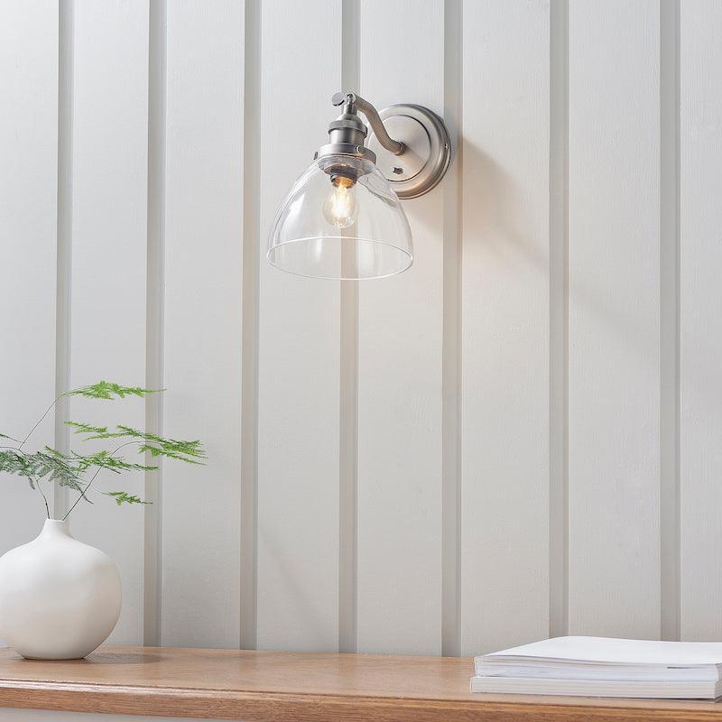 Lampada da Parete Hansen in Argento Spazzolato