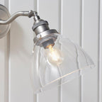 Lampada da Parete Hansen in Argento Spazzolato