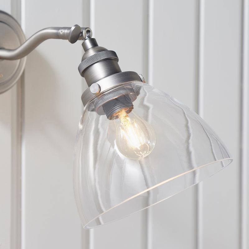 Lampada da Parete Hansen in Argento Spazzolato