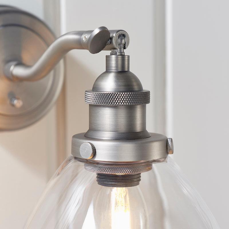 Lampada da Parete Hansen in Argento Spazzolato