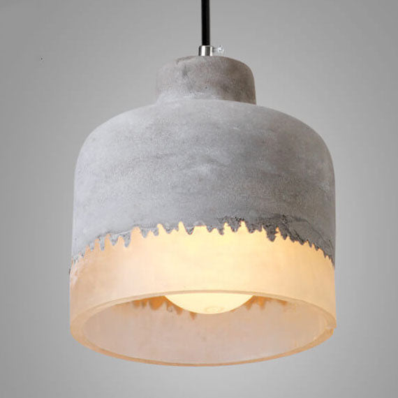 Lampadario in Cemento Minimalista Industriale Grigio a 1 Luce