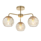 Endon Dimple 3 Luce Ottone Finitura Semi Flush Soffitto Luce