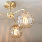 Endon Dimple 3 Luce Ottone Finitura Semi Flush Soffitto Luce