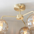 Endon Dimple 3 Luce Ottone Finitura Semi Flush Soffitto Luce