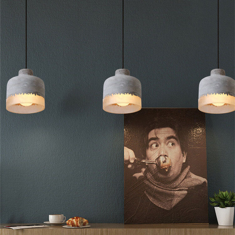 Lampadario in Cemento Minimalista Industriale Grigio a 1 Luce