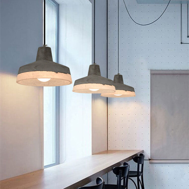 Lampadario in Cemento Minimalista Industriale Grigio a 1 Luce