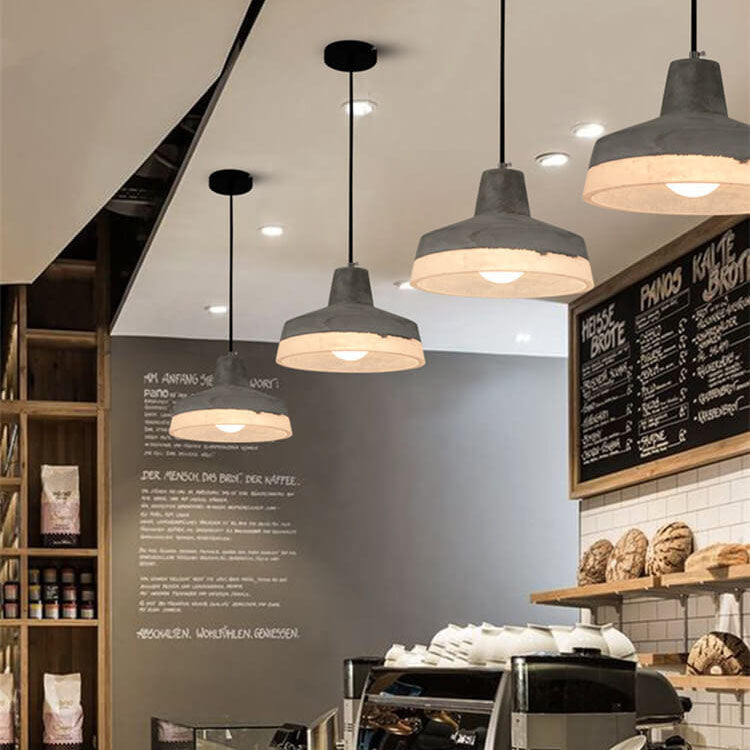 Lampadario in Cemento Minimalista Industriale Grigio a 1 Luce