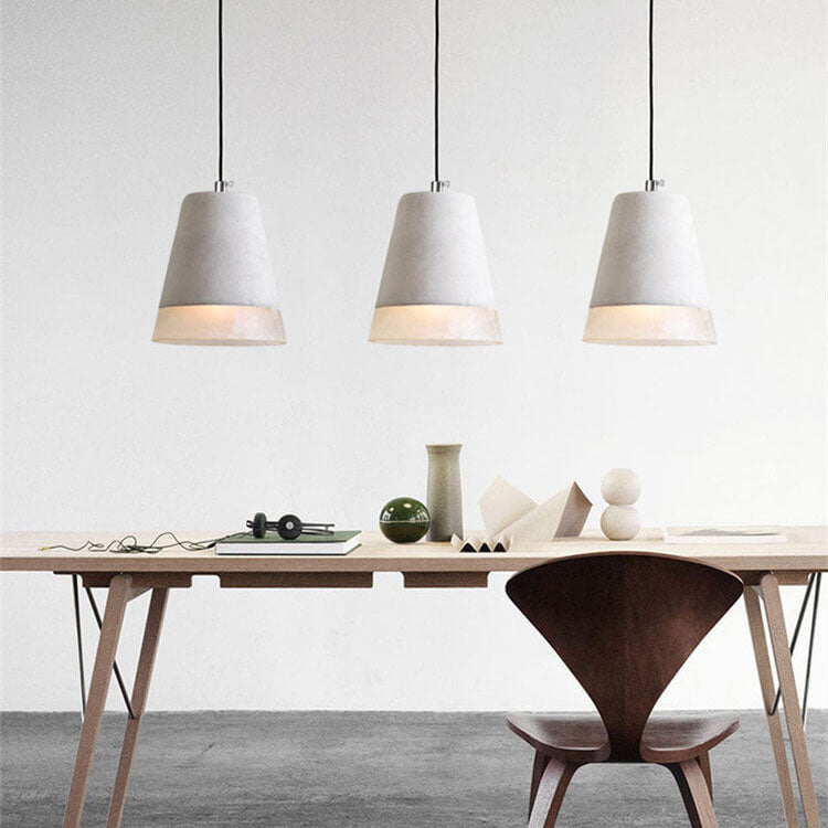 Lampadario in Cemento Minimalista Industriale Grigio a 1 Luce