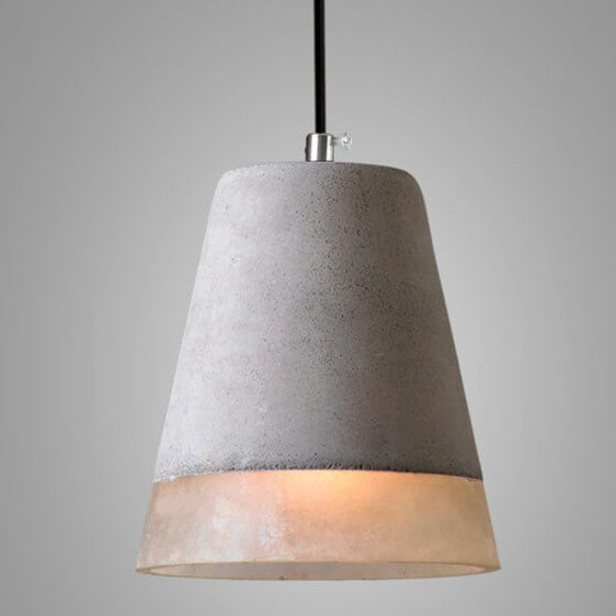 Lampadario in Cemento Minimalista Industriale Grigio a 1 Luce