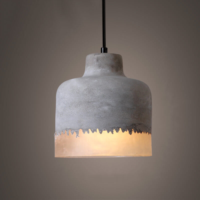 Lampadario in Cemento Minimalista Industriale Grigio a 1 Luce