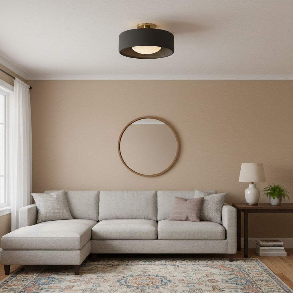 Lampada da soffitto a tamburo in porcellana