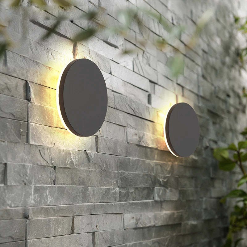 Klyne Minimalist Lampada da Parete Esterno Rotonda/Quadrata LED, Nera/Bianca
