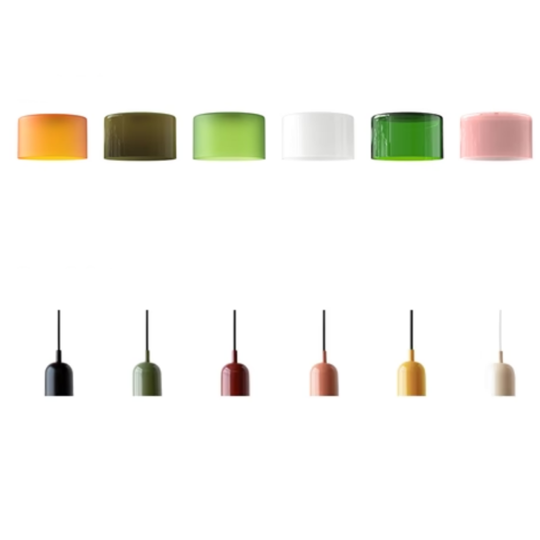 Lampada a sospensione in vetro – Elegante lampada cilindrica per ambienti accoglienti