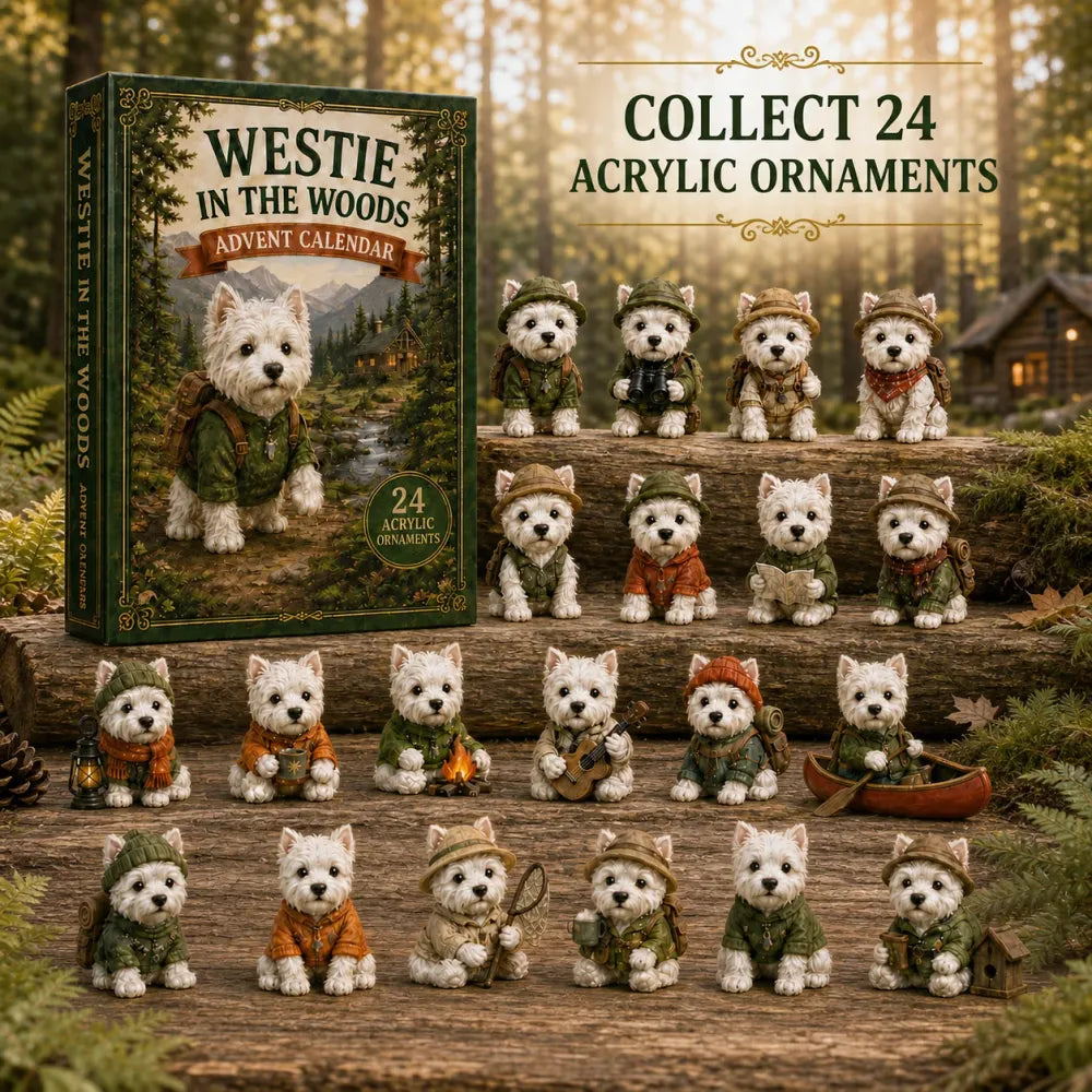 🐶Calendario Avvento 2D Westie nel Bosco 2026 - Countdown Festivo di 24 Giorni - Regalo per Amanti dei Cani
