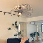 Ritta Lampade a Sospensione Tessuto Nero/Bianco/Oro/Marrone Fiore Moderne