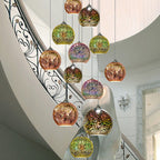 Moderna Creativa Lampada a Sospensione Dome in Vetro Colorato con Fuochi d'Artificio a 1 Luce