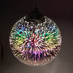 Moderna Creativa Lampada a Sospensione Dome in Vetro Colorato con Fuochi d'Artificio a 1 Luce