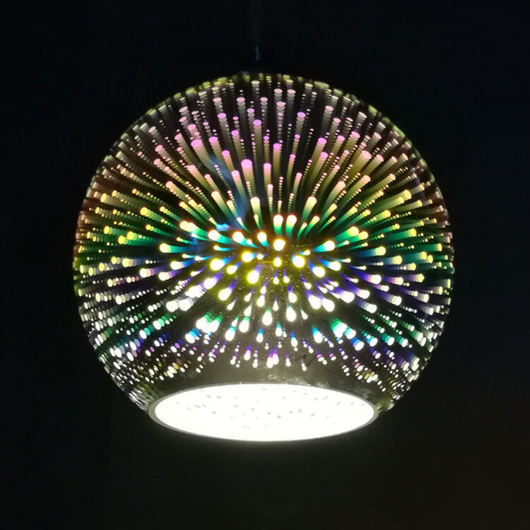 Moderna Creativa Lampada a Sospensione Dome in Vetro Colorato con Fuochi d'Artificio a 1 Luce