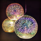 Moderna Creativa Lampada a Sospensione Dome in Vetro Colorato con Fuochi d'Artificio a 1 Luce