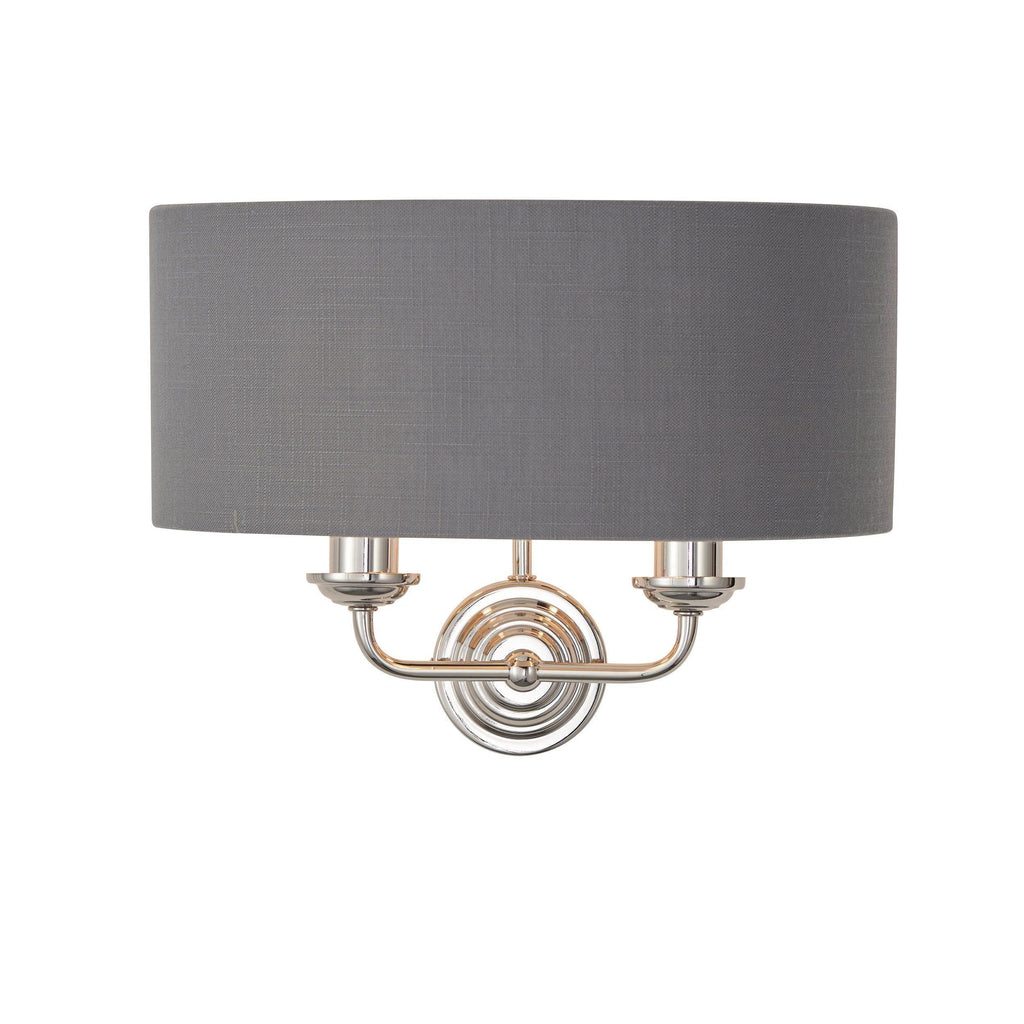 Applique da Parete Endon Highclere in Nichel Lucido - Ombra Charcoal