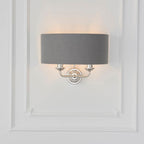 Applique da Parete Endon Highclere in Nichel Lucido - Ombra Charcoal