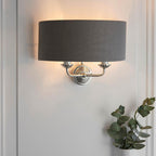 Applique da Parete Endon Highclere in Nichel Lucido - Ombra Charcoal