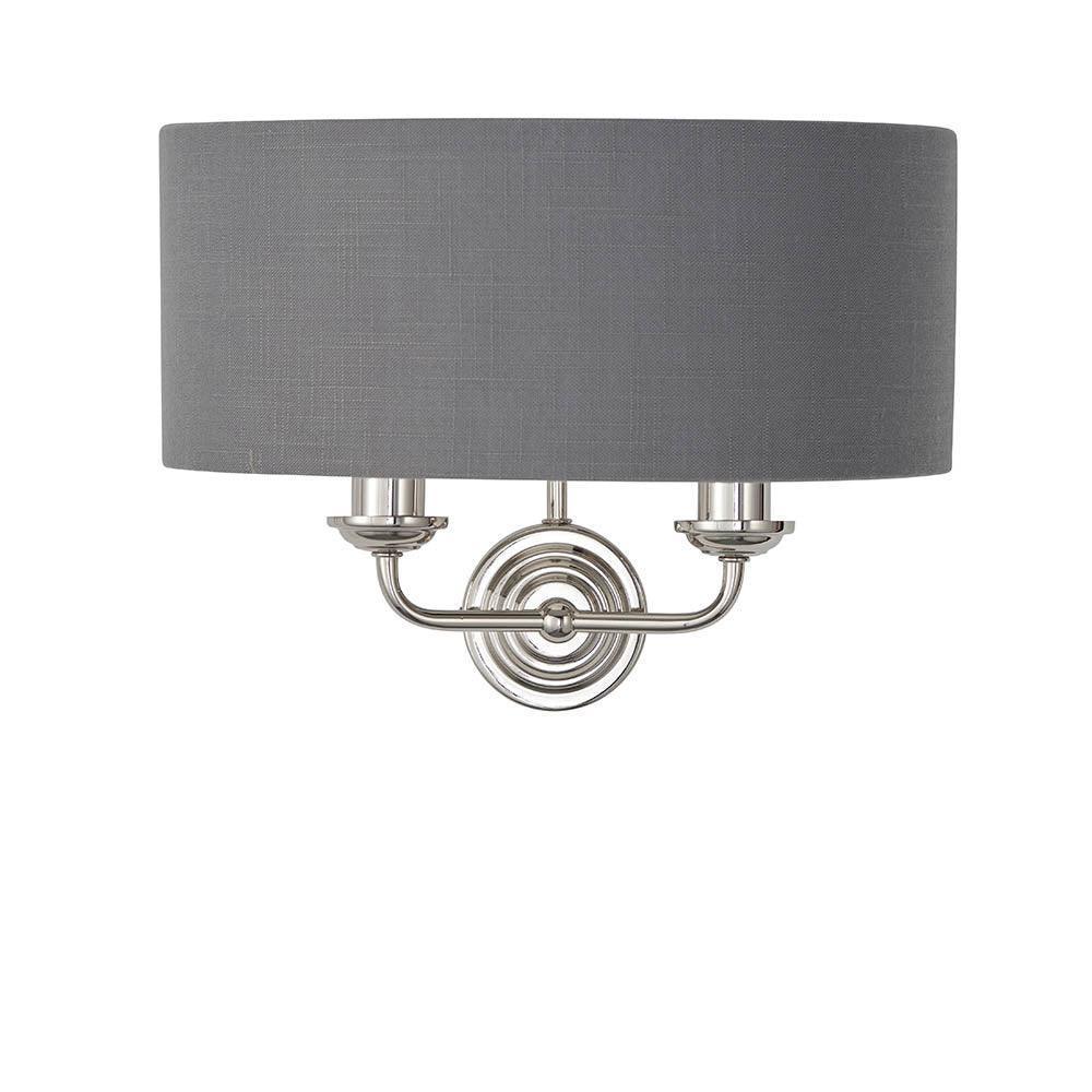 Applique da Parete Endon Highclere in Nichel Lucido - Ombra Charcoal