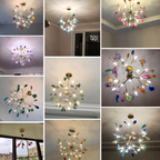 Lampadario in Vetro Multicolore con Design a Rami