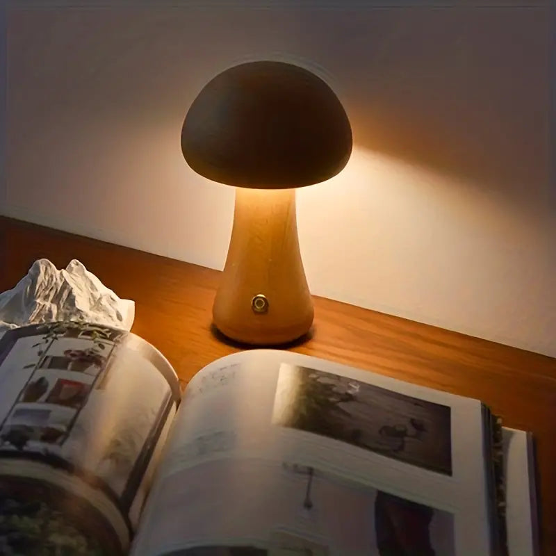 NaturalGlow - Lampada a Funghetto Portatile Senza Fili
