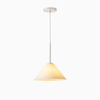 Lampada a sospensione a cono in vetro trasparente per cucina